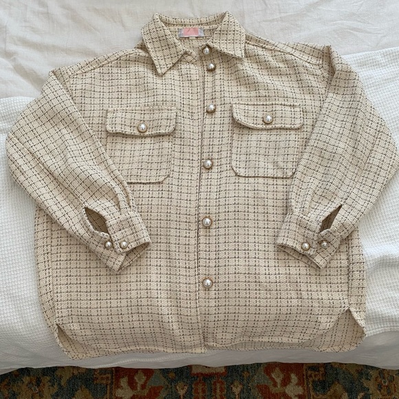 CDM | Boutique tweed button down with pearl buttons | L - Picture 4 of 6